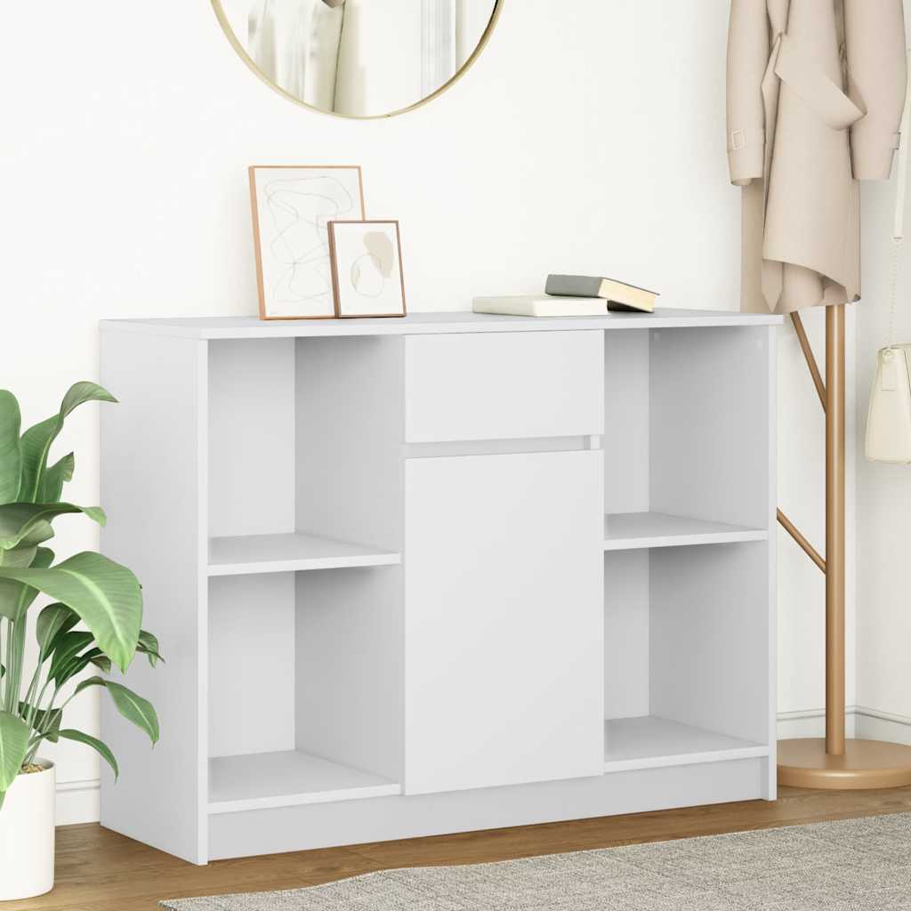 Sideboard with Drawer White 101x35x76 cm Engineered Wood
